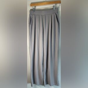 Halara Flex High Waisted Wide Leg Micro Waffle Stretch Pants Gray Size S NWT